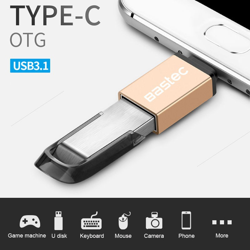 USB Type C to USB 3.1 OTG converter metal bisa colok flashdisk Taffware Bastec A2 jnp