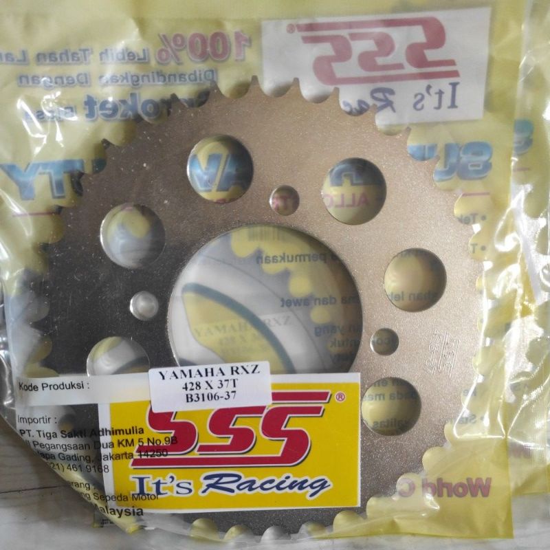 Gear Belakang SSS 428 28 30 31 32 33 34 35 36 37 38 39 40 RXZ RXKing Jupiter Vega MX FIZR-428-37