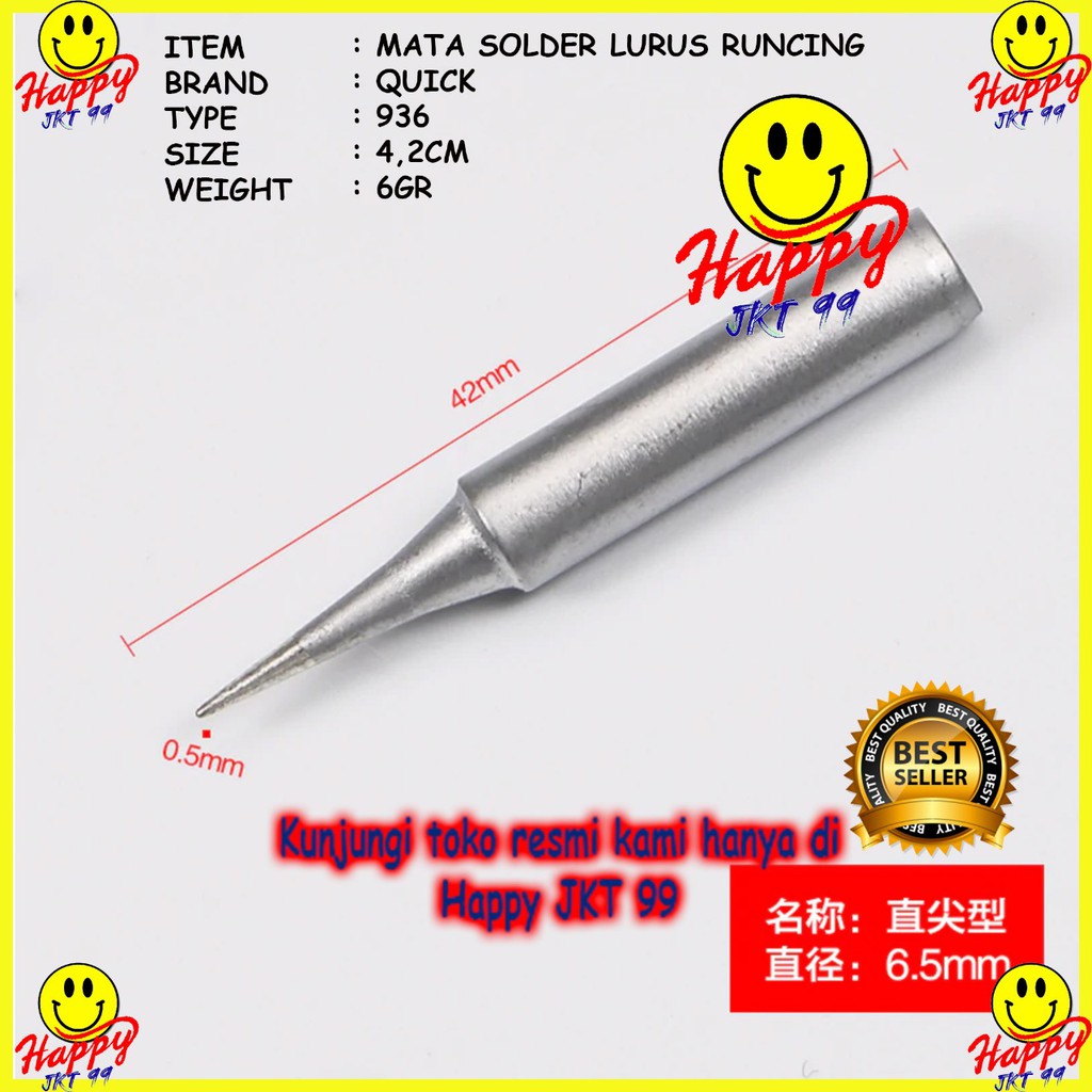 [ HAPPY JKT 99 ] MATA SOLDER STATION 936 QUICK PISAU BENGKOK RUNCING LURUS 3C TAPAL KUDA ORIGINAL