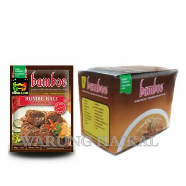 

1 BOX (24pcs) BUMBU BALI BAMBOE - BALI BUMBU INSTAN - BELI 1 BOX LEBIH MURAH DARIPADA ECERAN