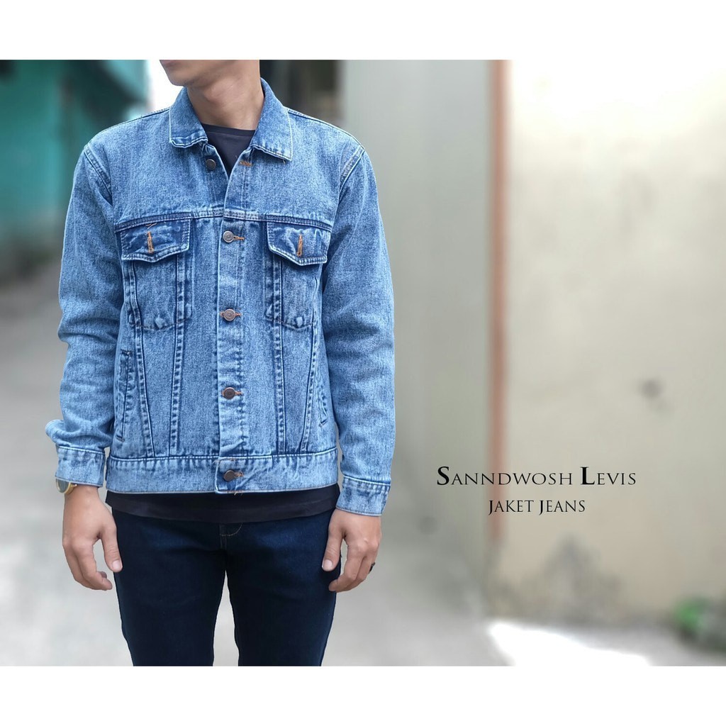 JAKET JEANS PRIA LEVIS JAKET LEVIS JAKET PRIA BIOWASH BIOBLITZ HITAM BIRU GARMEN Jaket Pria K6I4