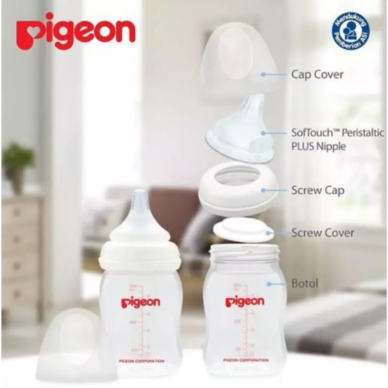 Pigeon Botol Susu SofTouch Peristaltic Plus Wide Neck 160ml/240ml