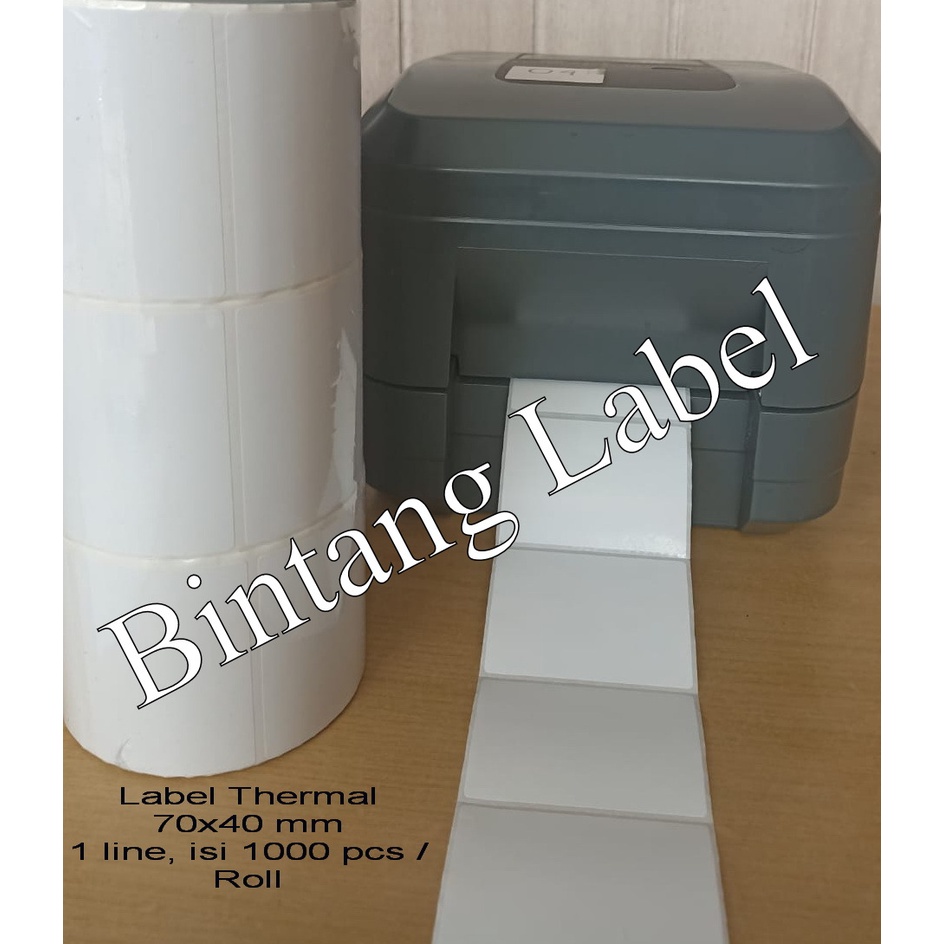 

LABEL BARCODE THERMAL 70X40 MM 1 LINE ISI 1000 PCS/ROLL
