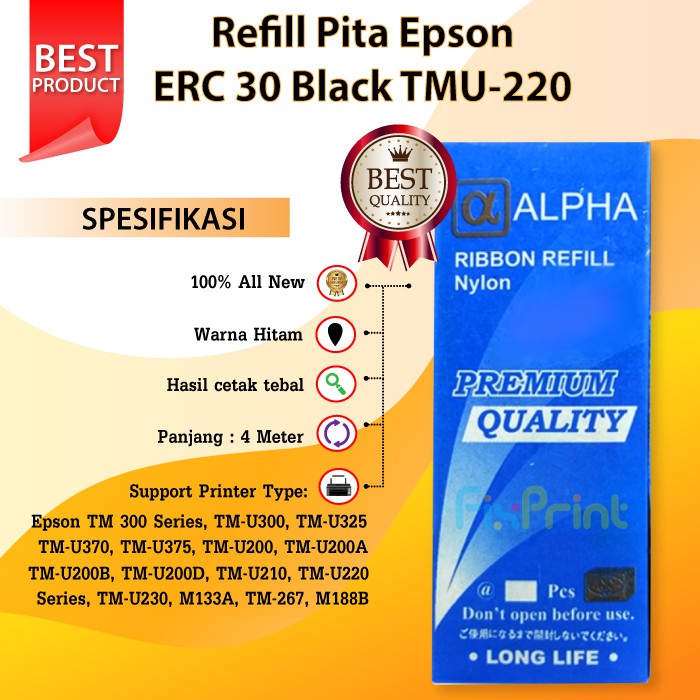 Refill Pita Ribbon Cartridge ERC30 TM-U220 TMU210 Series U220 TMU 230 U300 U325 U375 M133A M188B