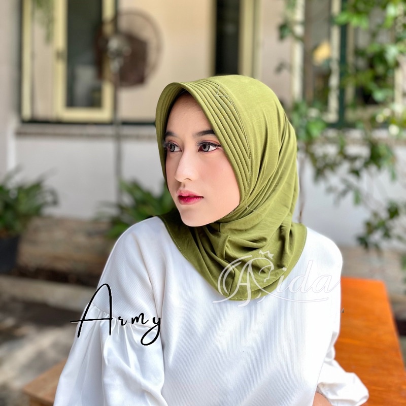 Hijab Sport Volly Premium-Army