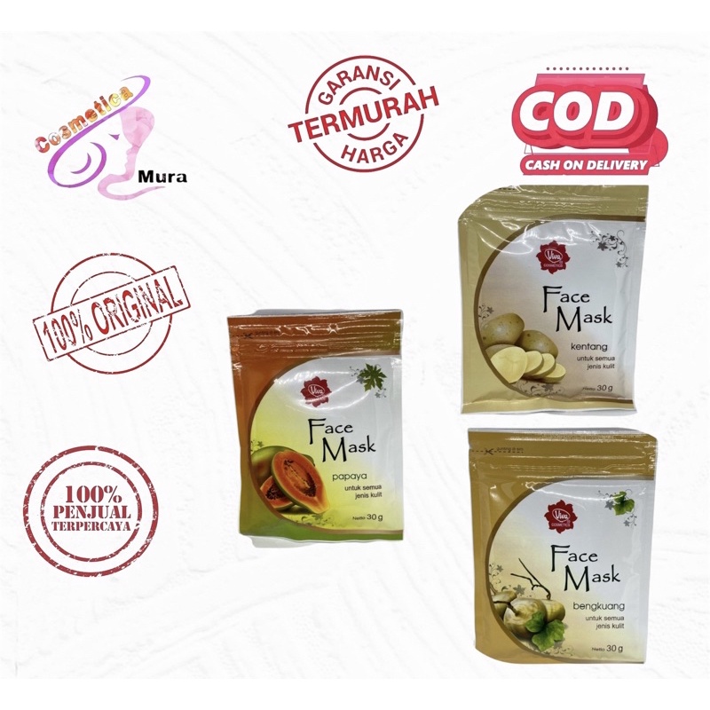 [ 30 gr ] viva face mask / viva face mask bengkoang / viva face mask pepaya / viva face mask kentang