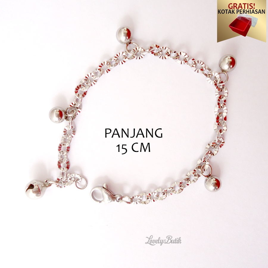 Promo Gratis Kotak Perhiasan Lovelybutik Gelang Anak 3 - 10 Tahun Gelang Tangan Dewasa Titanium Anti Karat Model Terbaru Bola Kerincingan Berbunyi