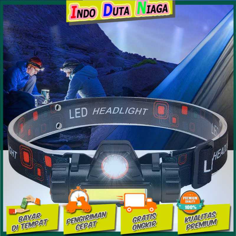 IDN TOOLS - LELITEN Senter Kepala LED Headlight USB Rechargeable Q5 + COB - LE022