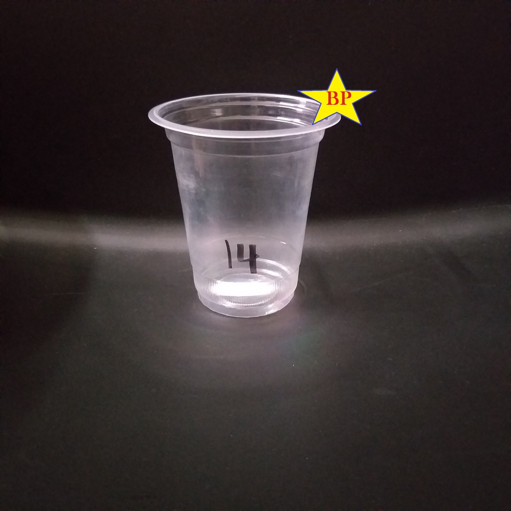 Latopia_ Gelas Plastik Bening 10 Oz - 16 Oz/ Gelas Plastik Popice