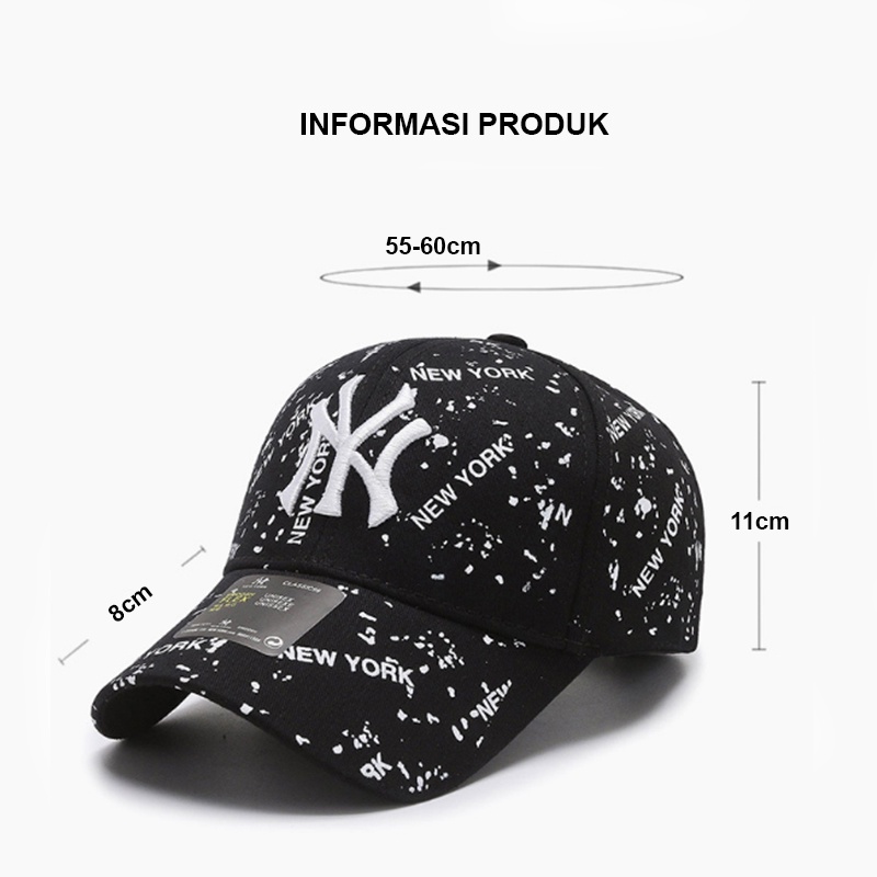 TOPI BASEBALL NY PRIA WANITA YANKEES DISTRO CAP BORDIR MLB FASHION SPORTY KOREA KUALITAS IMPORT TQJ.