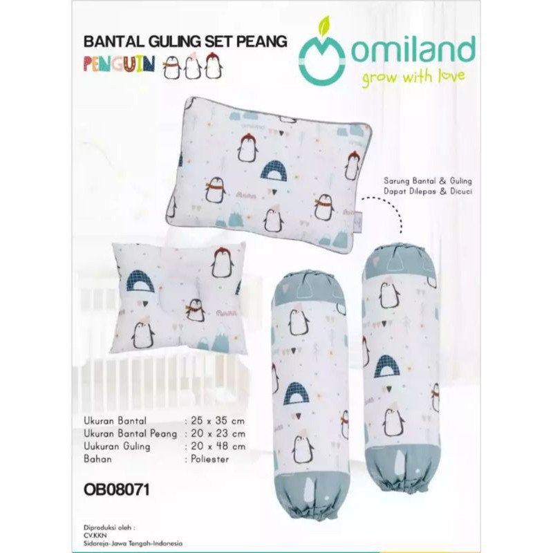 ♥BabyYank♥ Omiland Bantal Guling Bayi Set Peang Penguin  Bear Train Series - OB08071 OB13071 OB14071/72