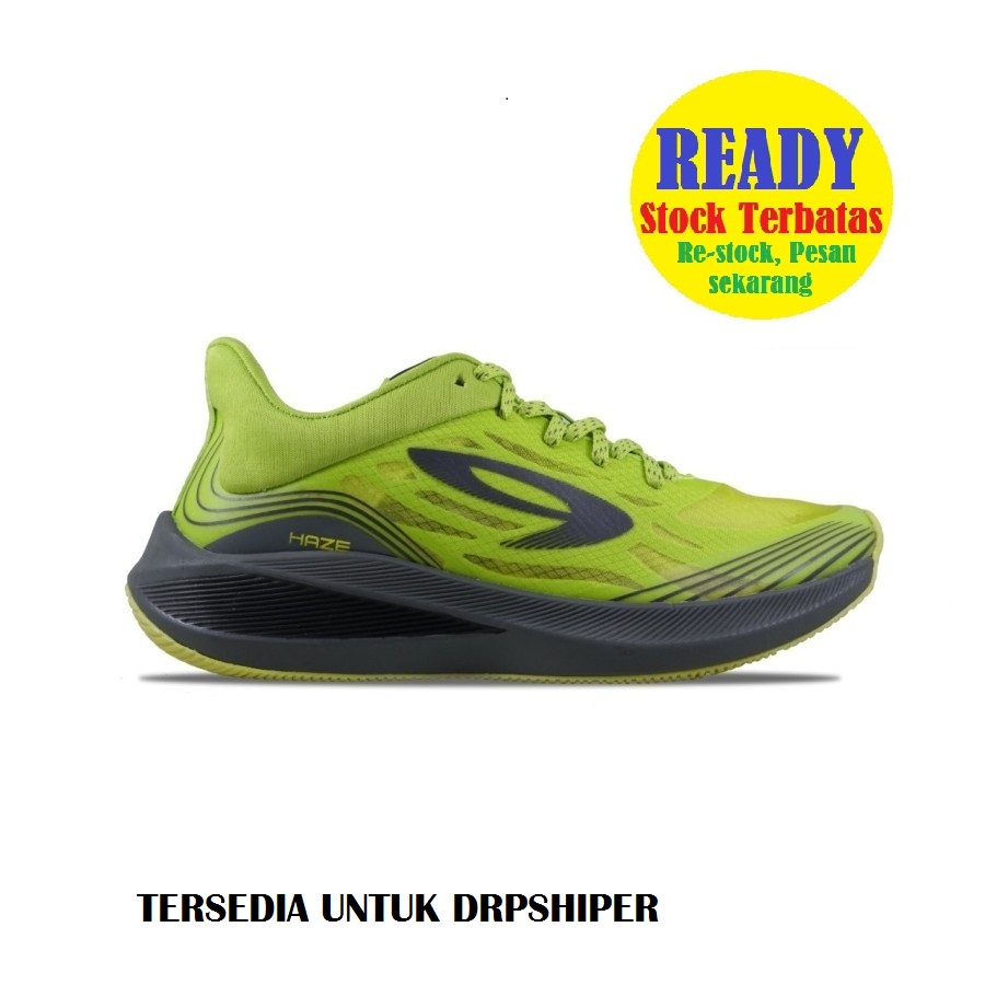 910 Nineten Haze Sepatu Running - HAZE VISION Hijau Abu Kuning