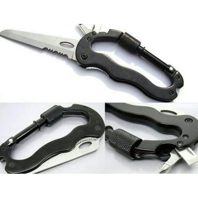Carabiner Pisau Lipat 5 In 1 Multitools