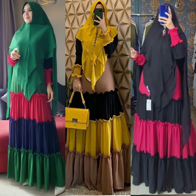 ⚫⚫ ERINA SET SYARI ORI ALDISA By Shancai Mode (READY)