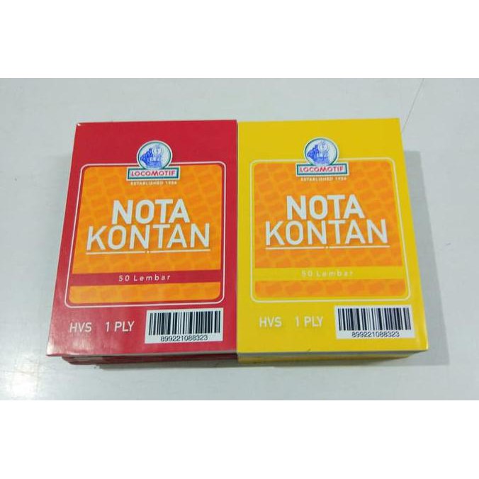 

Nota Kontan HVS 1 Ply 50 lembar Locomotif . Ukuran Kecil. Buku Bon