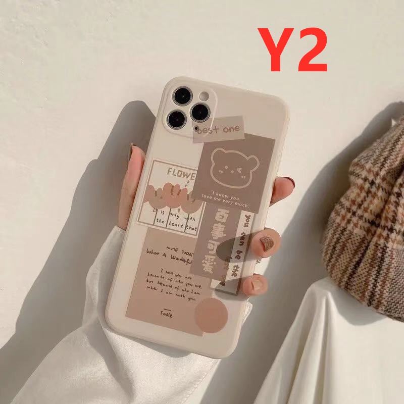 Cute Bear Soft Case Oppo Reno 6 A16 A5s A12 A54 A74 A35 A53 2020 A94 A33 2020 A31 2020 A32 A3s A7 A11 A5 A9 2020 A74 A12e Reno 5 4 Oppo A92 A52 A72 Reno4F Reno 4 Lite A93 F17Pro Smiley Protective Cover-Y2