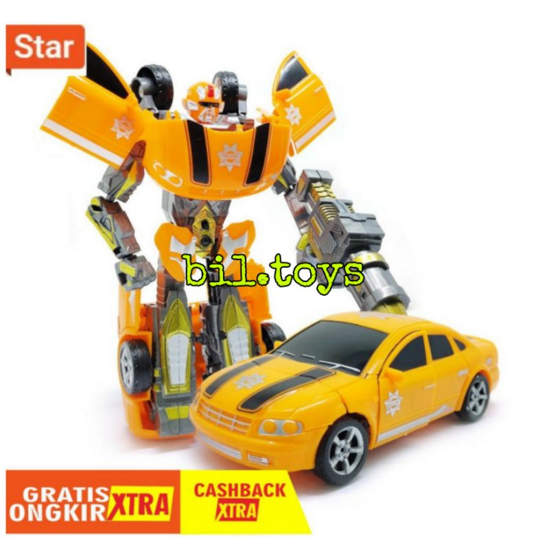 MAINAN TRANSFORMER AUTOBOT FIGUR 3PCS BUMBLEBEE OPTIMUS PRIME