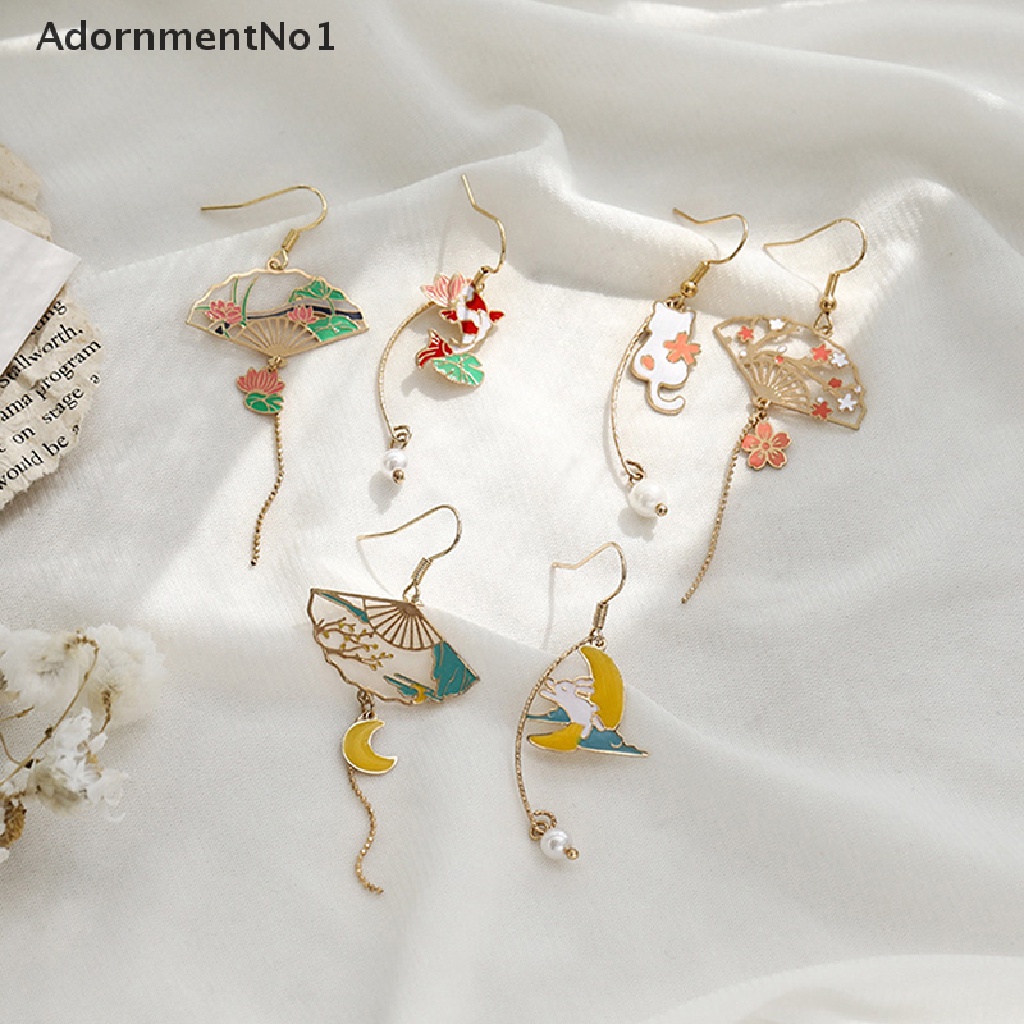 (AdornmentNo1) Anting Tusuk Gantung Asimetris Desain Kucing / Kelinci Untuk Wanita