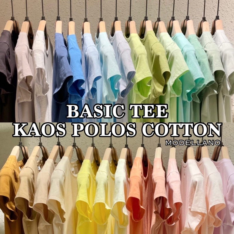 KAOS POLOS B COTTON COMBED 30S MURAH BASIC TEE UNISEX MURAH O NECK CASUAL DISTRO GROSIR ABG SALE