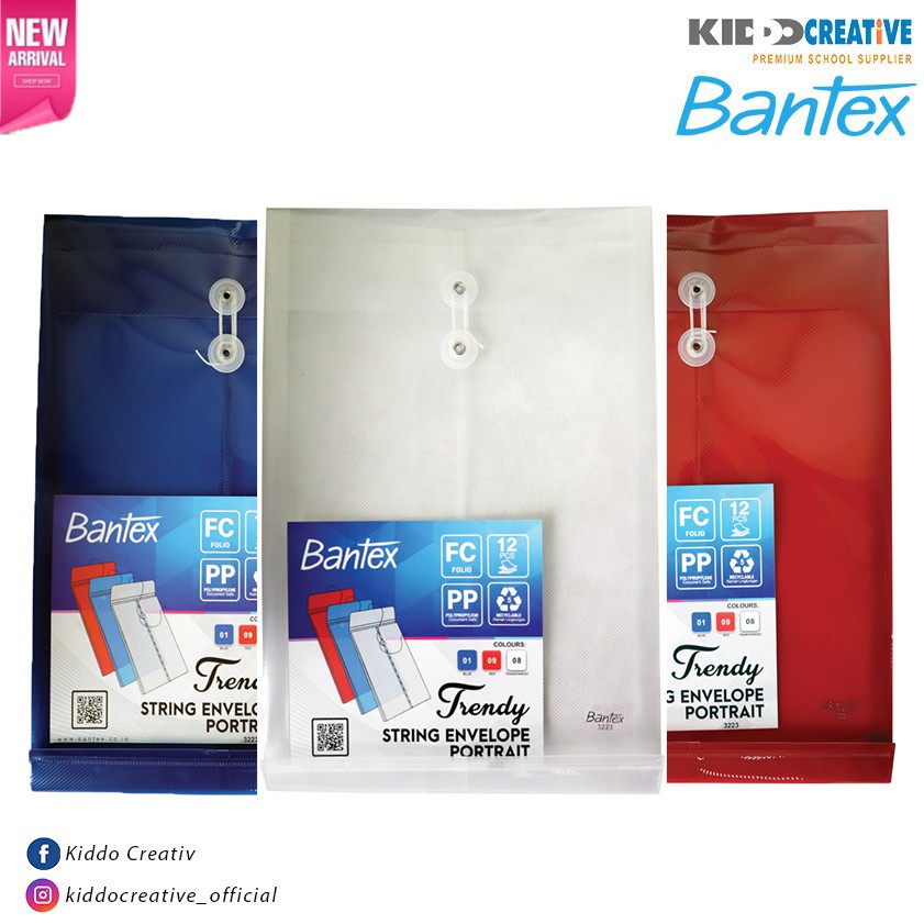

TRENDY STRING ENVELOPE FC PORTRAIT BLUE, TRANSPARANT, RED 12 PCS