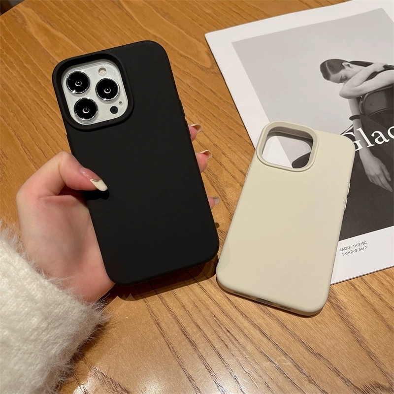 Soft Case Silikon Warna Putih Untuk iPhone 11 12 13 14 Pro Max X XR XS Max 6 6S 7 8 Plus