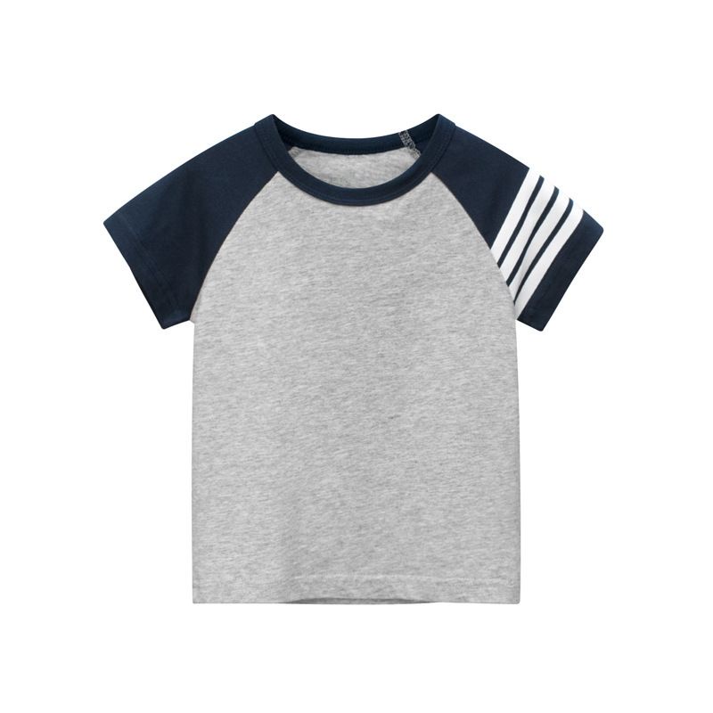 BAJU ANAK | KAOS ANAK COWOK IMPORT PREMIUM MOTIF GARIS PUTIH USIA 1-10 TAHUN