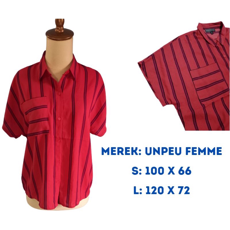 ATASAN/BLOUSE WANITA CANTIK LENGAN PENDEK BERKERAH UNPEU FEMME BIG SIZE/JUMBO BUSUI FRIENDLY