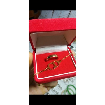 Gelang titanium gold CD dan cincin gold