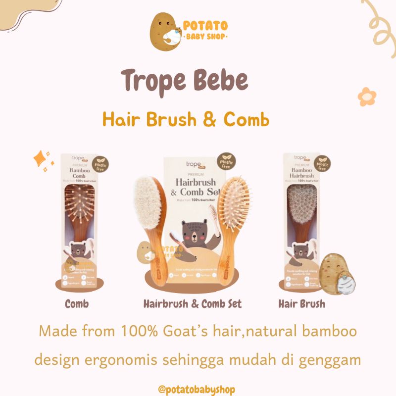 Tropee Bebe - Bamboo Hair Brush / Hairbrush Sisir Bayi