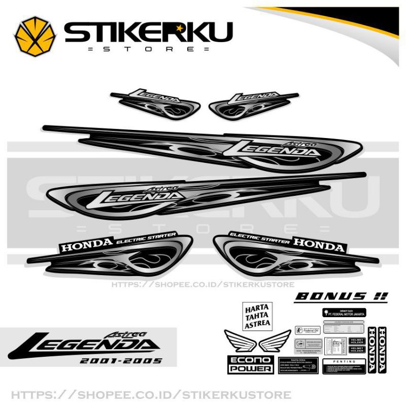 STIKER BODY VARIASI ASTREA LEGENDA 2001-2005/STIKER STRIPING ASTREA LEGENDA/SETIKER MOTOR ASTREA LEG