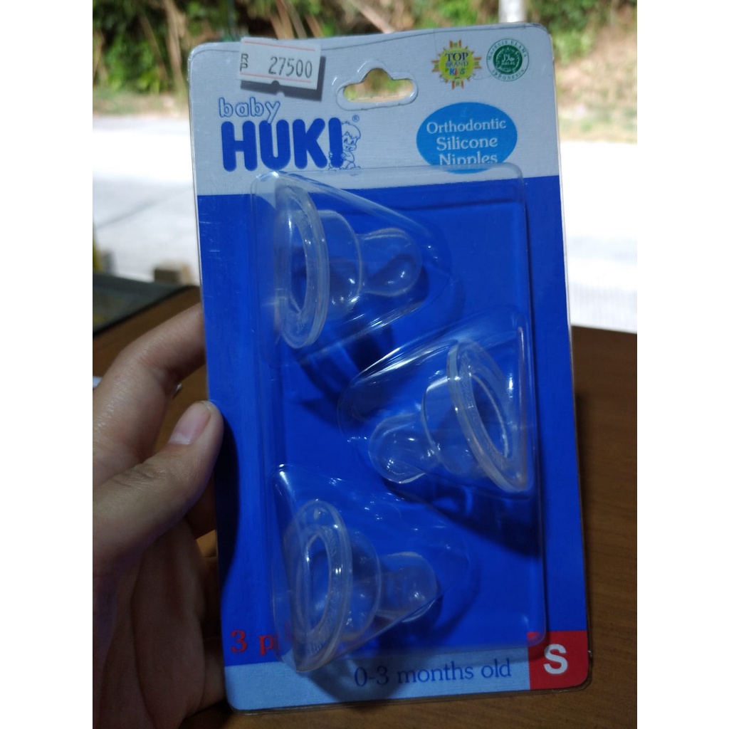 Baby Huki Orthodontic Silicone Nipples Blister Dot gepeng isi 3 / S/M/L