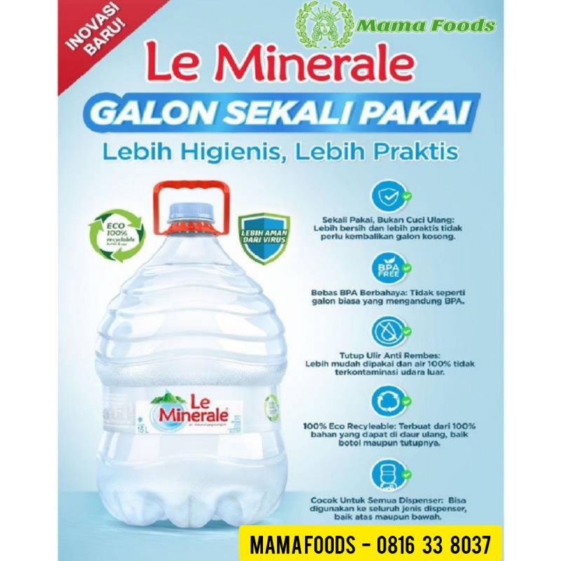 Jual Air Minum Le Minerale Galon 15 Liter Kemasan Promo Harga 6773