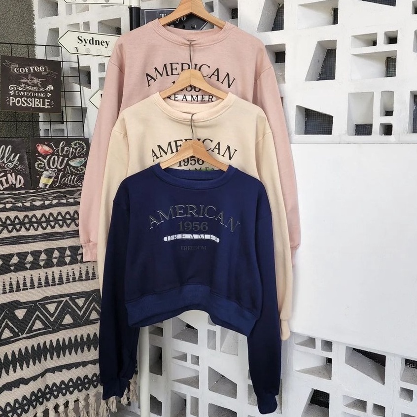 MVP - American Crop - Sweater Basic Crop Wanita