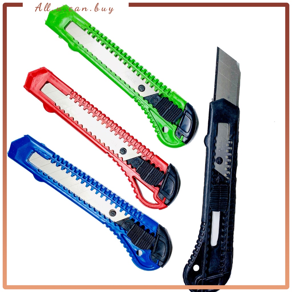 Cutter -- AC 208 -- Pemotong Kertas - Pisau Cuter Plastik Renceng Harga per Pcs -- Alat Perlengkapan Pemotong tajam -- Alat Kerajinan Prakarya Sekolah -- Garansi -- Murah -- Grosir --  Bisa COD