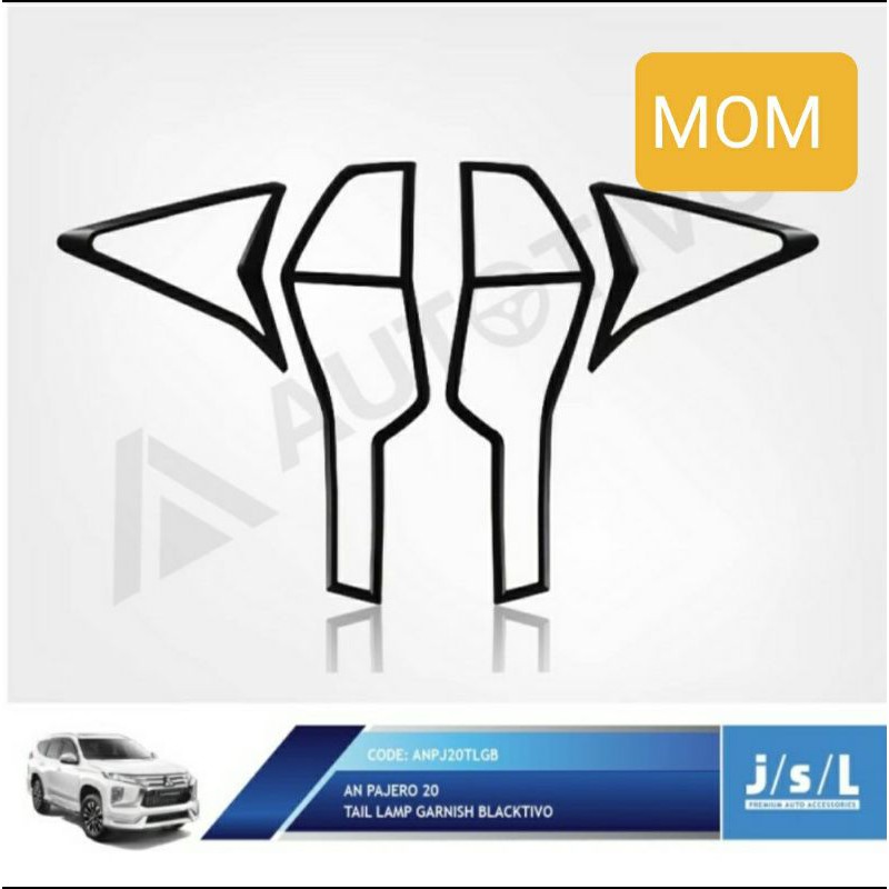 JSL Garnish List Lampu Stoplamp Belakang Hitam Blacktivo All New Pajero Sport 2021