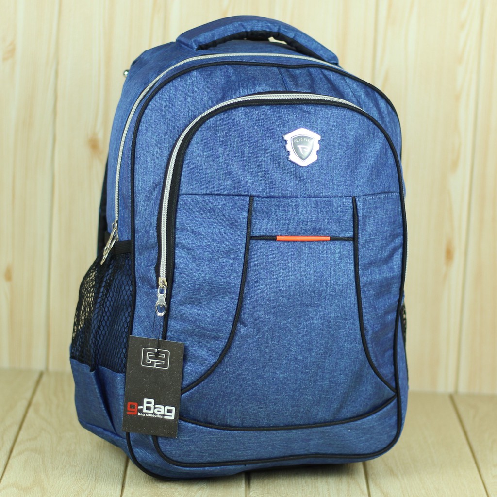 Tas Sekolah Biru Ransel Distro Denim Biru Scotlet  Backpack Punggung Keren