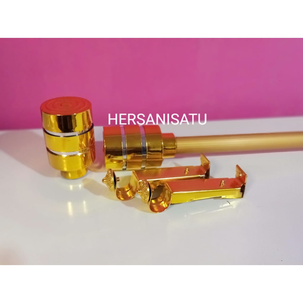 Batang Gorden Tabung Isaku Tiang Hordeng Tirai Pintu Jendela full set