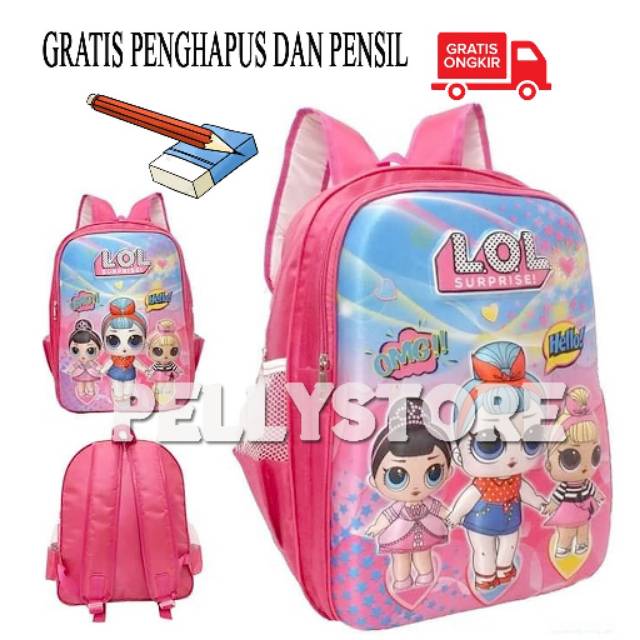 TAS ANAK LOL TAS ANAK KARAKTER LOL TAS ANAK RANGSEL SD TAS LOL GRATIS PENSIL DAN PENFHAPUS