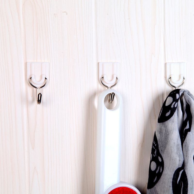 Isi 6 pcs Gantungan Hanger Tempel Dinding -- AC 309 -- Kuat Gantungan Hook Kail Serbaguna untuk Kunci Baju Sapu - Peralatan Dapur rumah tangga untuk perabot kamar tamu kamar mandi kamar tidur