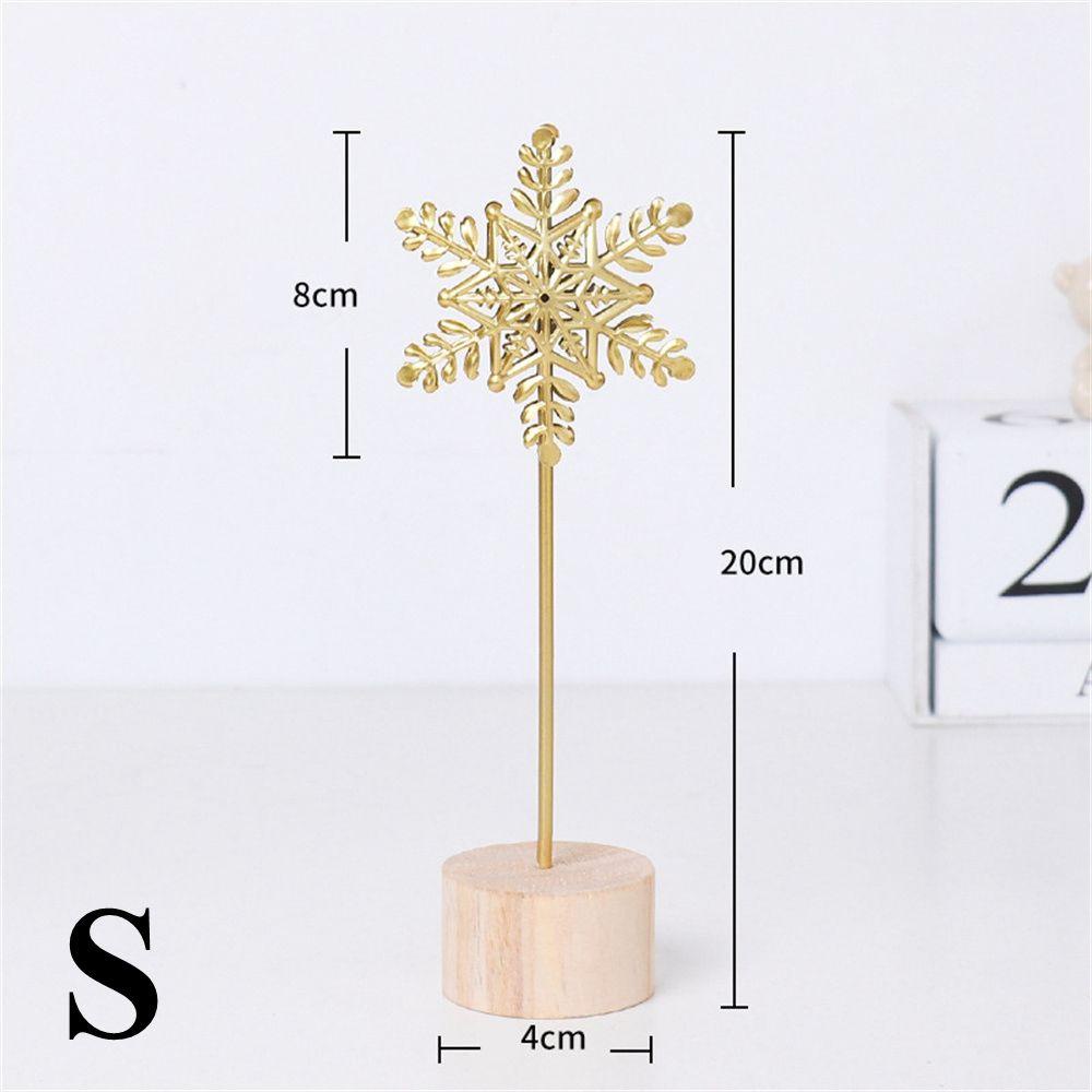 Suyo Ornamen Meja Bentuk Snowflake Warna Emas