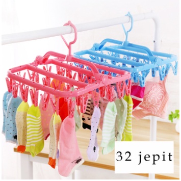 Jemuran Baju Anak Jemuran Kaos Kaki Hanger Baju Kaos Kaki 32 In1 Good Quality