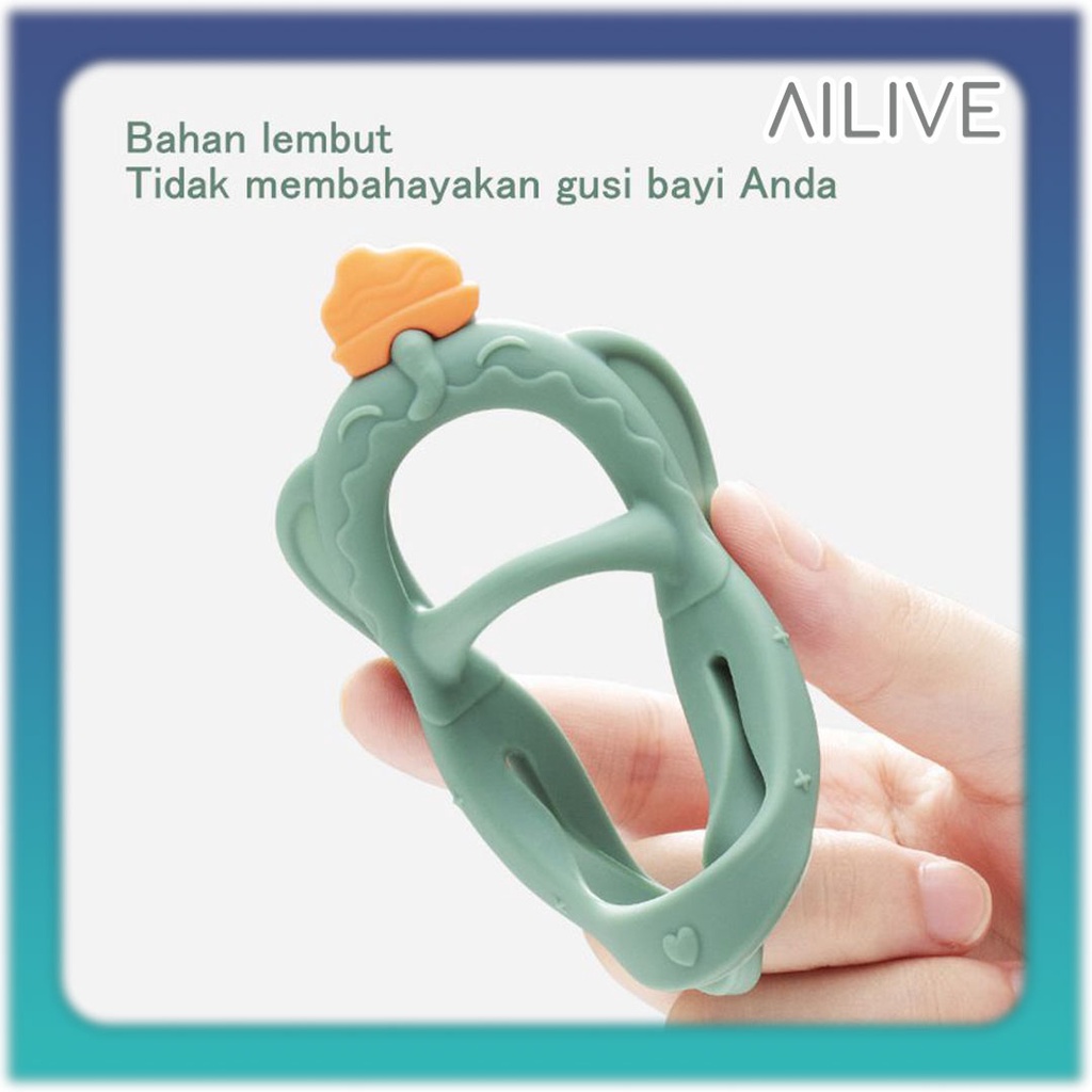 Mainan Gigitan Bayi Silikon Motif Gajah / Baby Teether Premium Packaging Box