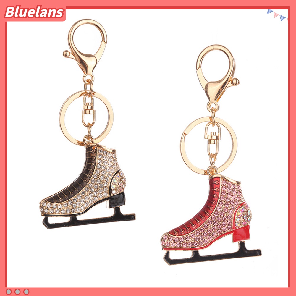 Gantungan Kunci Bentuk Sepatu Ice Skating Aksen Berlian Imitasi Untuk Wanita