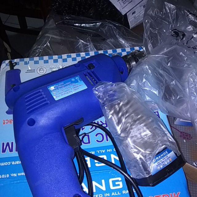 [bundling] Orange Bor Listrik 10 Mm & Orange Mata Bor Besi Set 13 Pcs