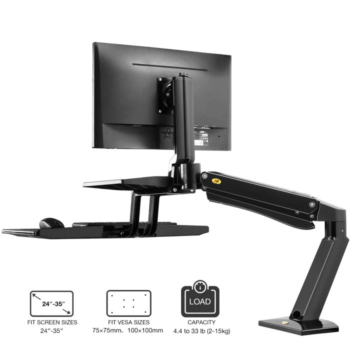 Bracket Monitor 24 - 35 inch Sit-Stand Dual Monitor Desk Mount 2 NB North Bayou Model FC55