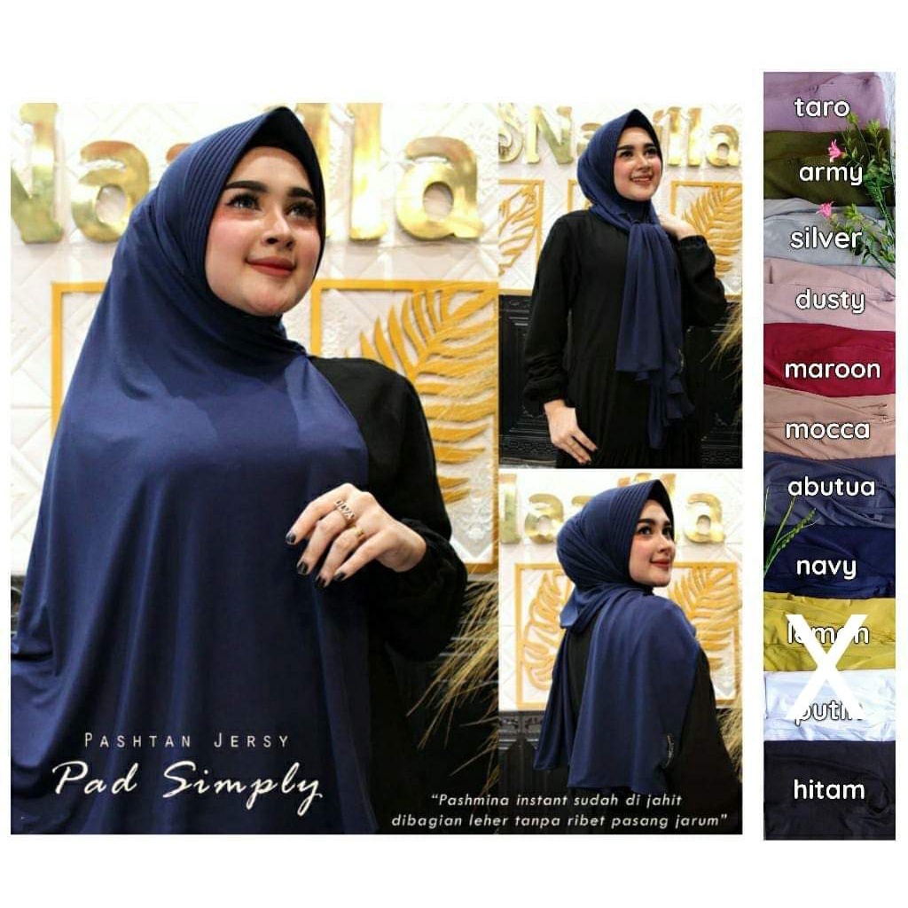 Jilbab Dewasa Hamidah Non Pad Instan Jersey / Kerudung Langsung Pakai Model Terbaru Kekinian / Alody's Collection