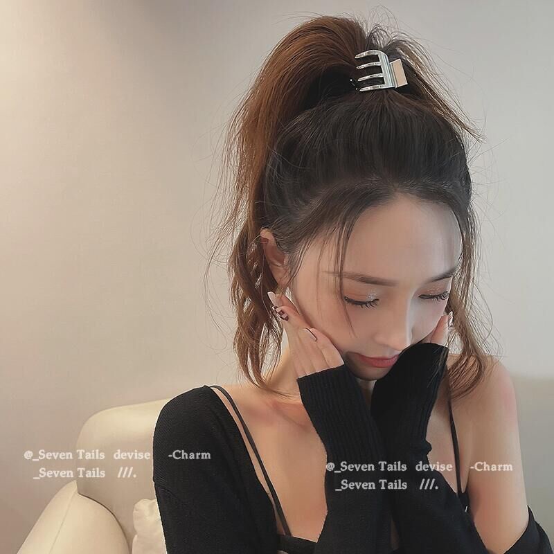 Simple High Ponytail Fixation Hairpin Fashion Gold Silver Hair Clips for Women Hair Accessories