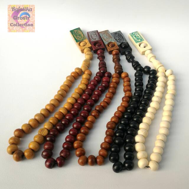 TASBIH KAYU PENDEK 33 BUTIR, OLEH OLEH HAJI UMROH SOUVENIR PERNIKAHAN, WARNA KOMPLIT GROSIR DAN ECERAN