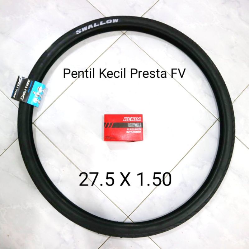 PAKET HEMAT BAN SEPEDA 27.5 X 1.50 SWALLOW DENGAN BAN DALAM PENTIL KECIL PRESTA FV UNTUK SEPEDA HYBR