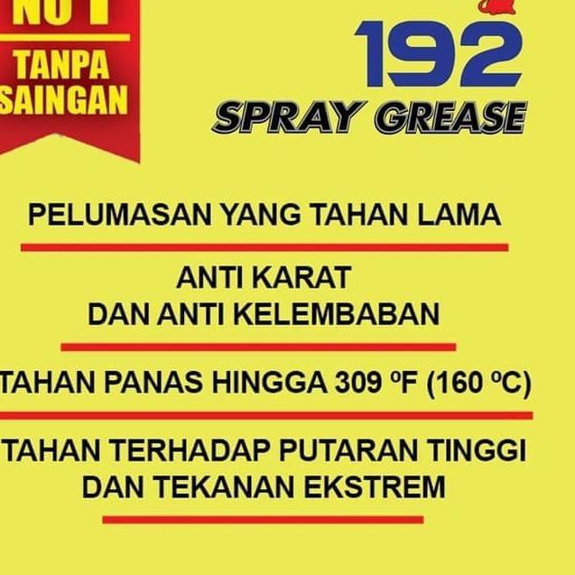❀LANGSUNG BELI».. Spray Grease Gemuk Semprot Pelumas High Temp 420 ml PUFF DINO 192 **W